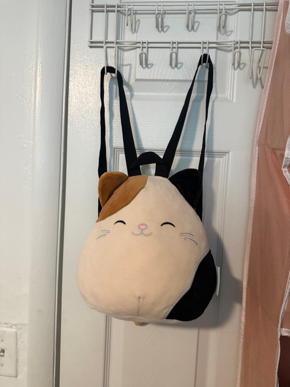 Neuw Calico Cat Plush Backpack - Cream, Black, Brown